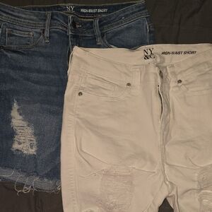 New York & Company White Jean Shorts